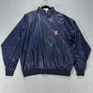 La Mode Windbreaker Jacket Mens XL Navy Nylon Golf Sportswear Vintage